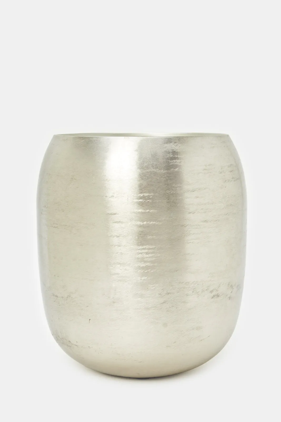 Silver Etched Round Planter