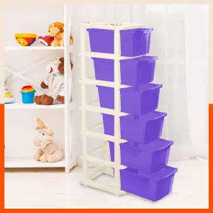 Stomo 6 Multi-Purpose Storage Organizer for Home and Office (Purple)