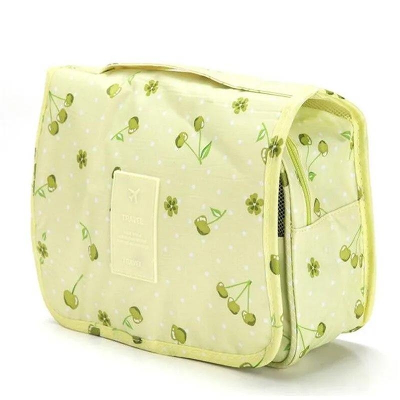 Stylish High Capacity Hanging Women's Nylon Toiletry Bag For Cosmetics