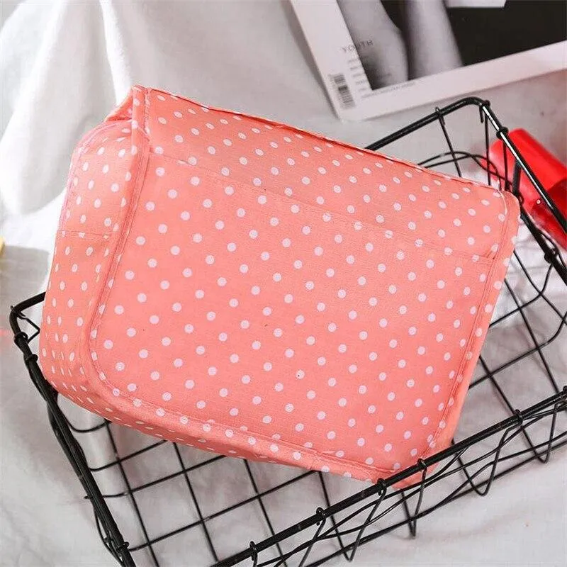 Stylish High Capacity Hanging Women's Nylon Toiletry Bag For Cosmetics