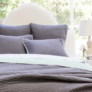 The Reversible Pick-Stitch Charcoal Grey Quilt & Sham