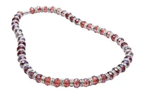 Tourmaline Gorgeous Glass Necklace with Cubic Zirconia Crystals