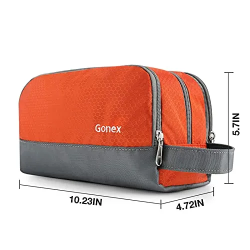 Travel Toiletry Bag Nylon, Gonex Dopp Kit Shaving Bag, Orange