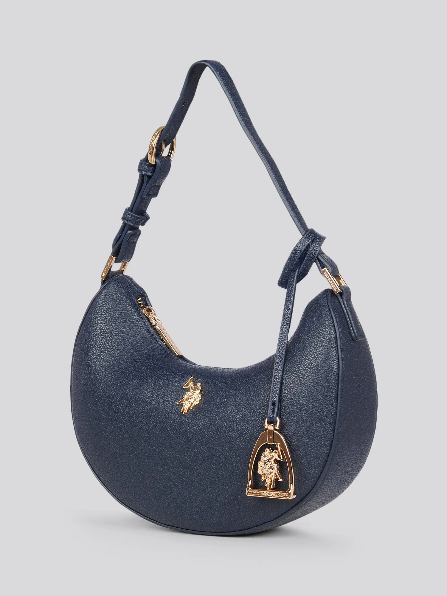 U.S. Polo Assn. Womens Jones Small Round Hobo Bag in Navy