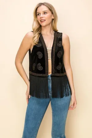 Velvet Fringe Vest