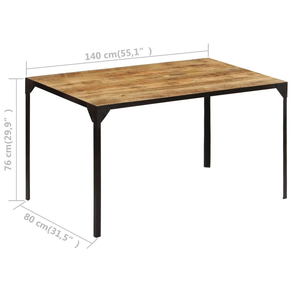 vidaXL Dining Table 140x80x76 cm Solid Mango Wood