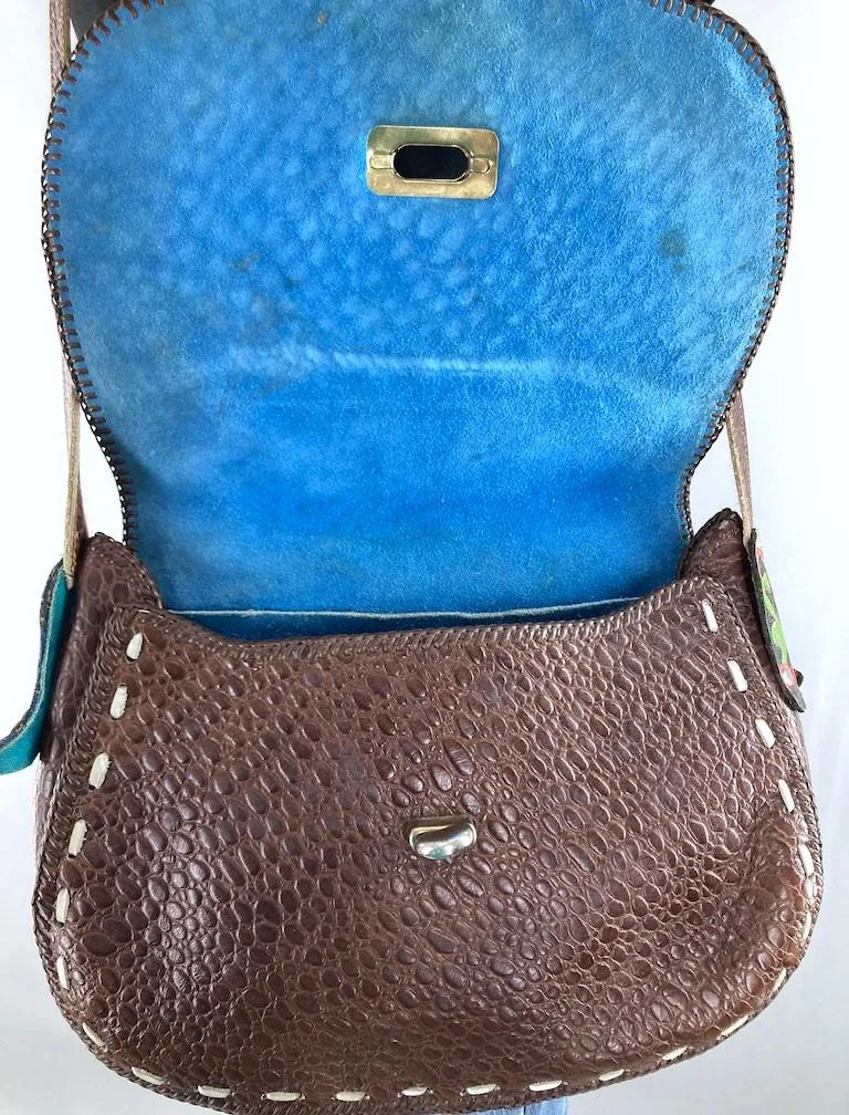 Vintage 1970s Cowgirl Boots Leather Purse