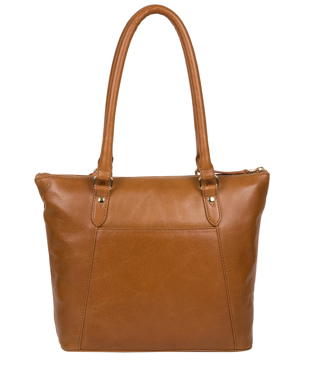 'Violet' Saddle Tan Leather Tote Bag