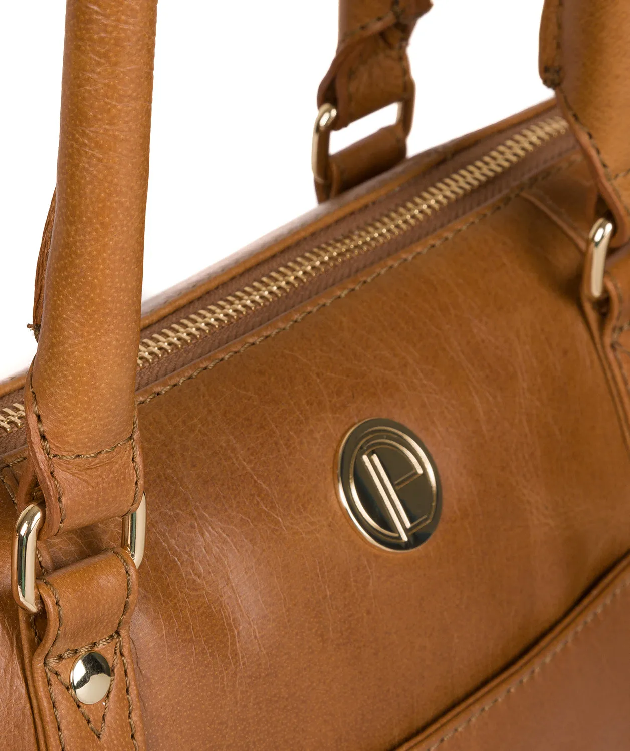 'Violet' Saddle Tan Leather Tote Bag