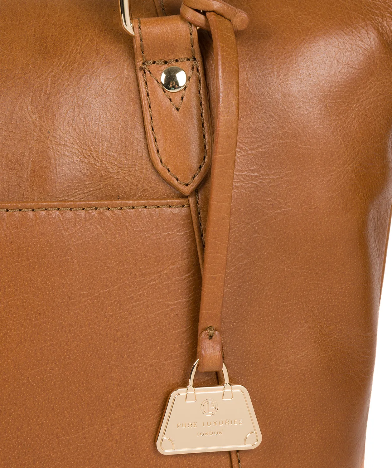 'Violet' Saddle Tan Leather Tote Bag