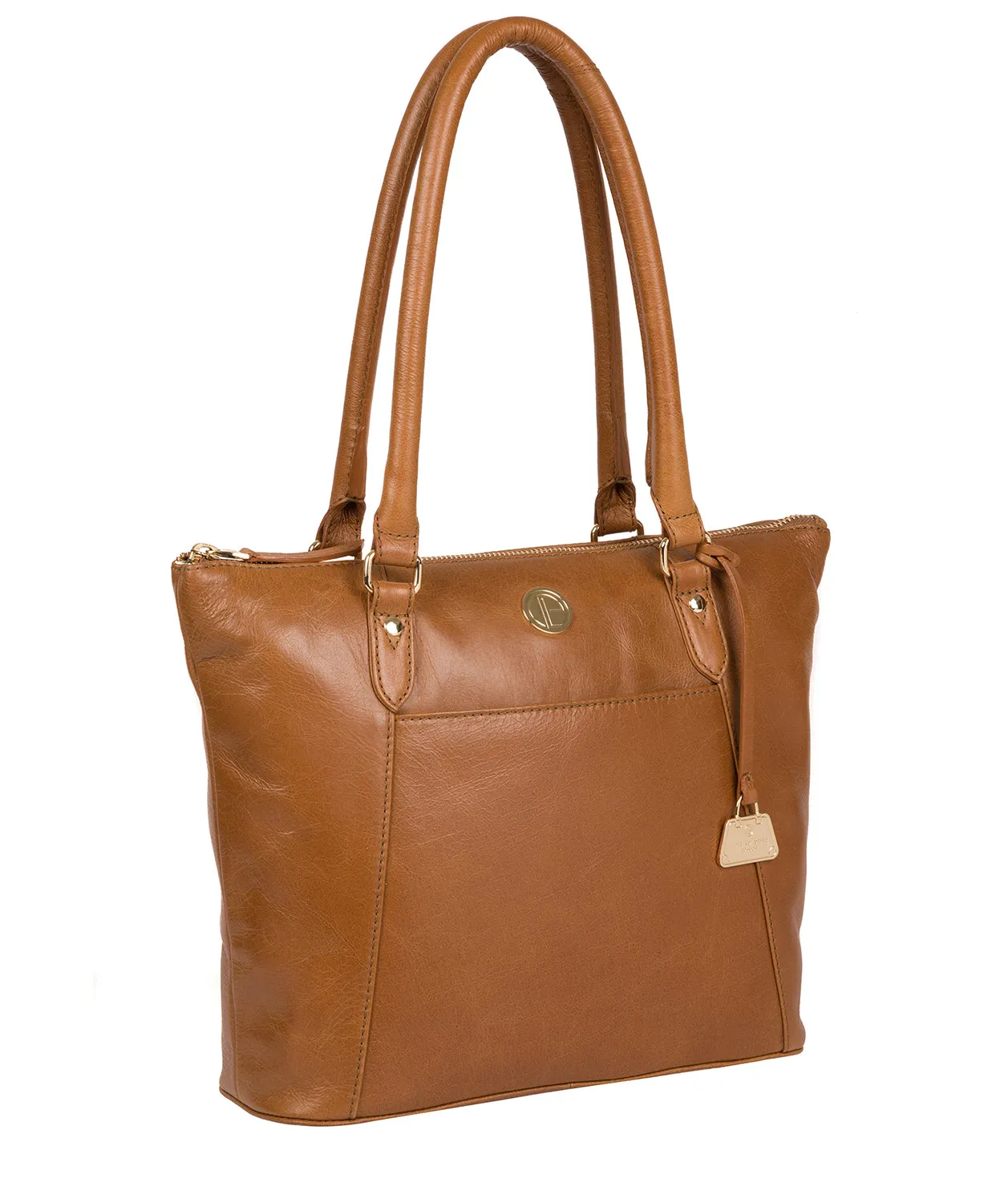 'Violet' Saddle Tan Leather Tote Bag