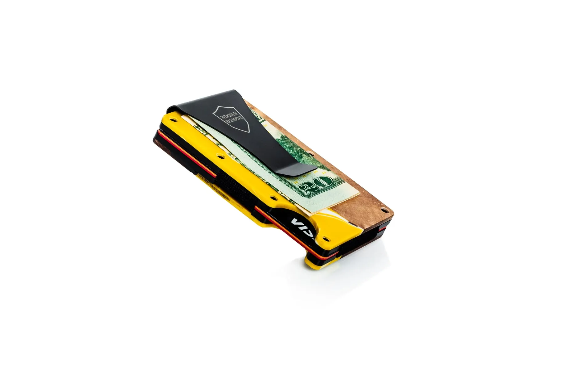 Wood and Resin Smart Wallet (Yellow and White)