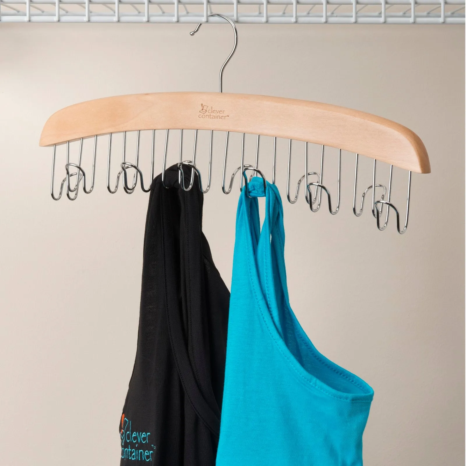 Wooden 12 Hook Belt Hanger