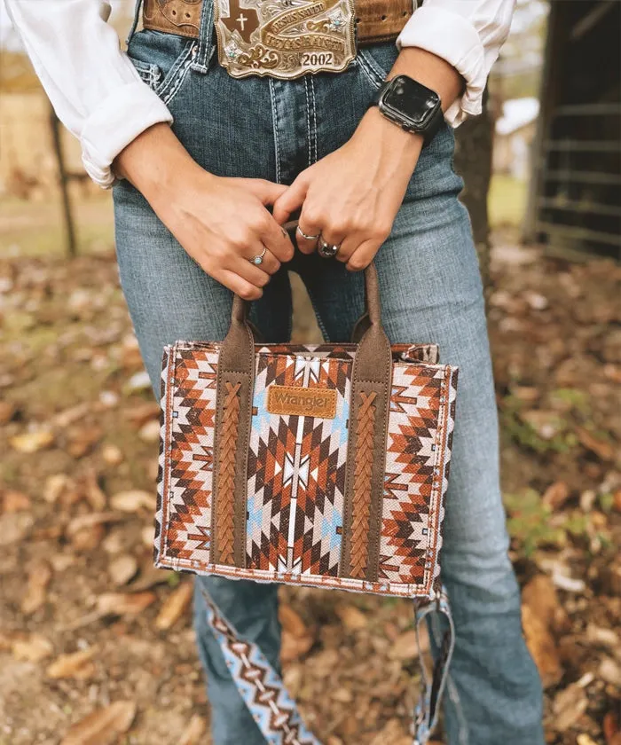 Wrangler All-Over Aztec Print Canvas Tote Bag