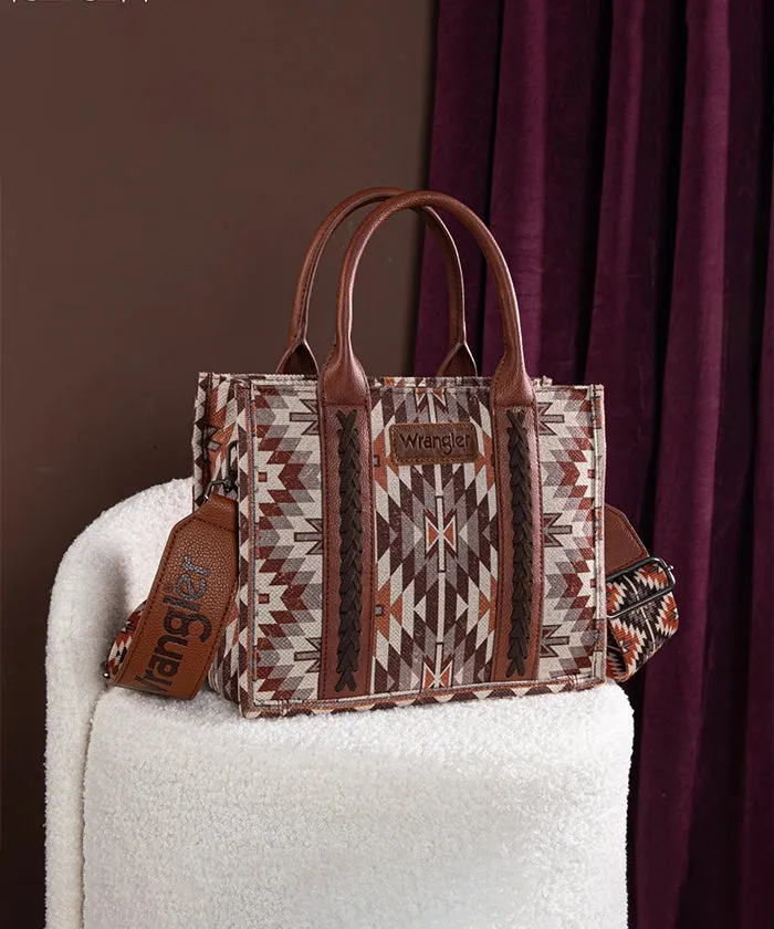 Wrangler All-Over Aztec Print Canvas Tote Bag