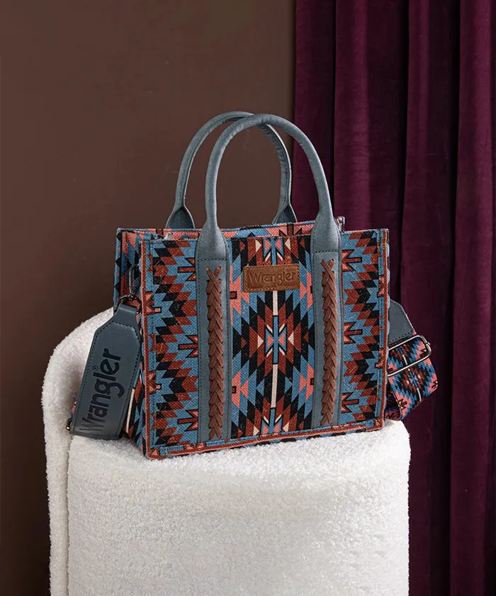 Wrangler All-Over Aztec Print Canvas Tote Bag