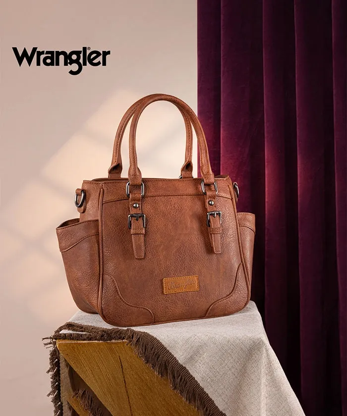 Wrangler Buckle Leather Tote Bag