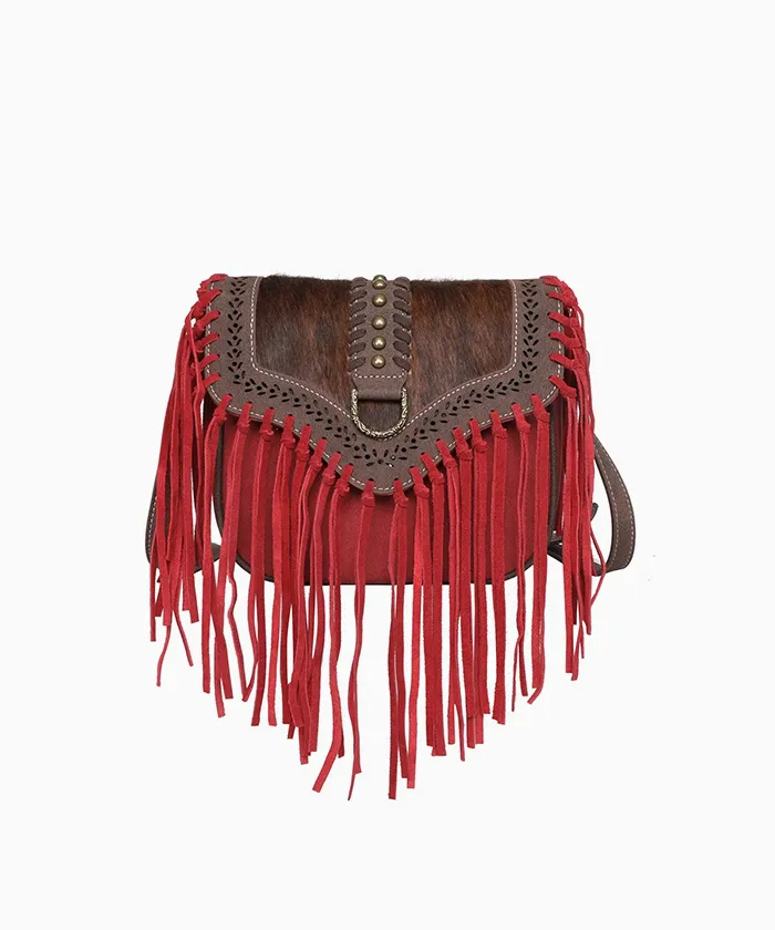 Wrangler Hair-On Cowhide Fringe Crossbody Bag