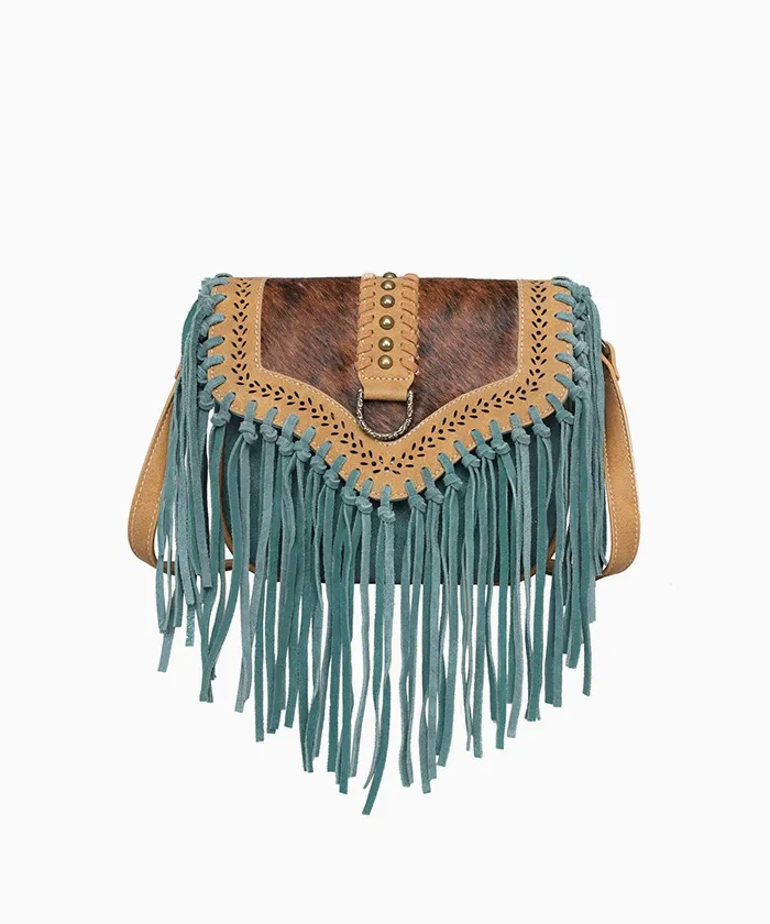 Wrangler Hair-On Cowhide Fringe Crossbody Bag