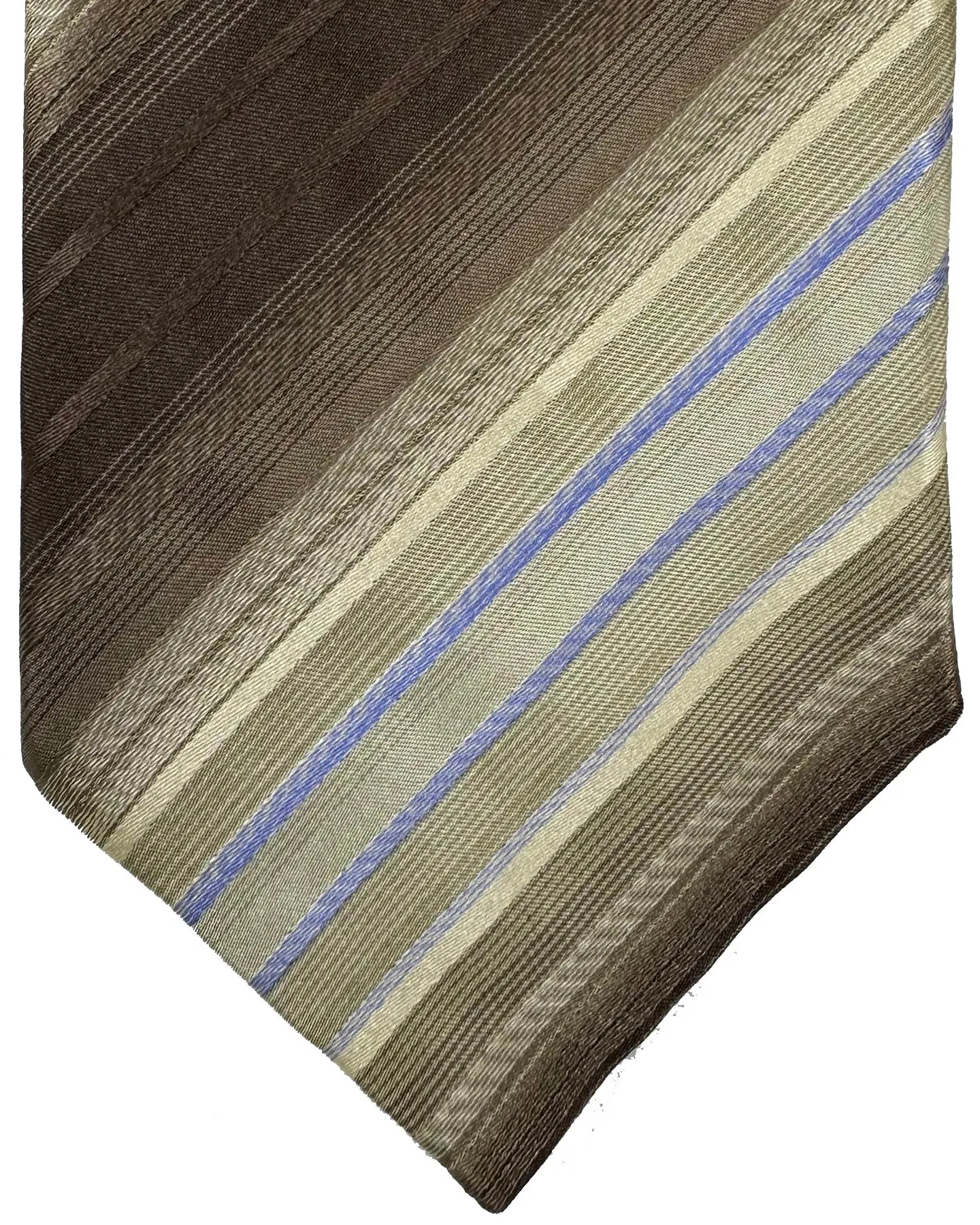 Zilli Sevenfold Tie Brown Stripes - Wide Necktie SALE