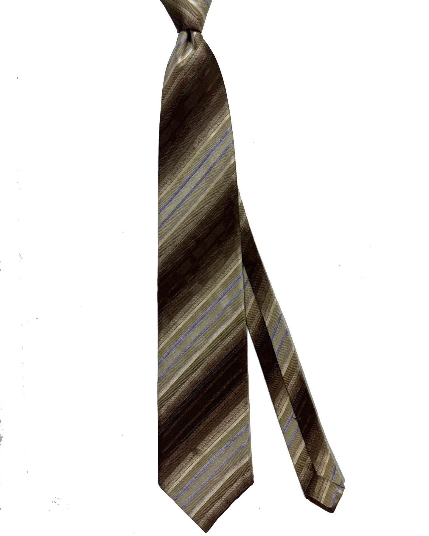 Zilli Sevenfold Tie Brown Stripes - Wide Necktie SALE